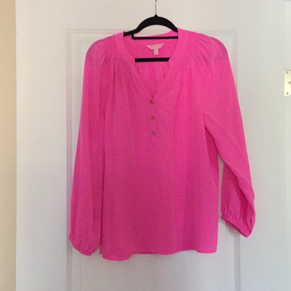 Lily Pulitzer Hot Pink Blouse